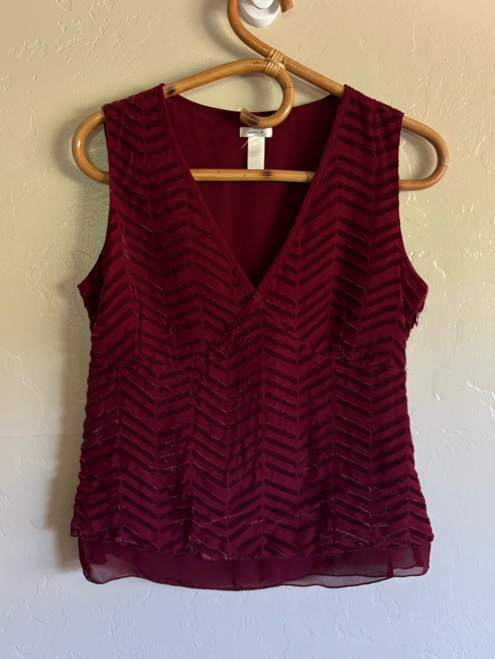 Vintage Y2K Old Navy Sleeveless Tank Top Deep Dark Red Velvet Size Medium